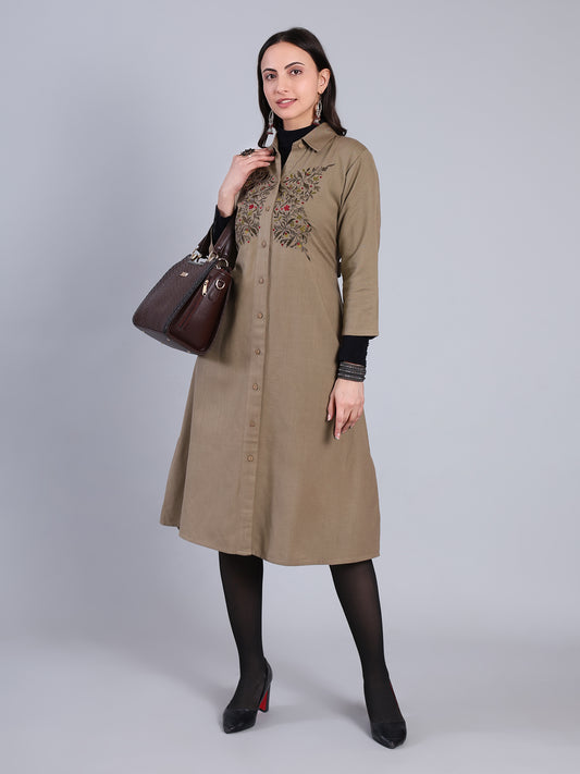 Khakhi Butterfly Bling Dress