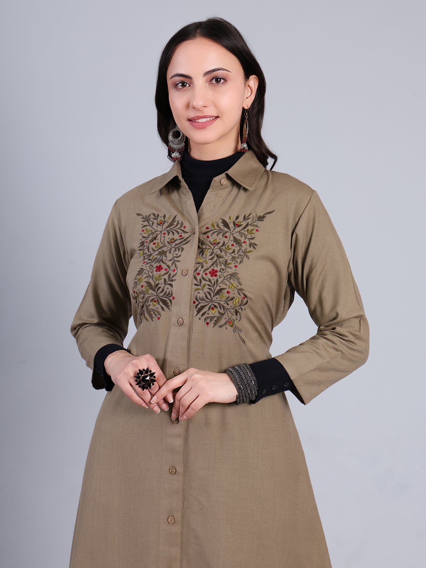 Khakhi Butterfly Bling Dress