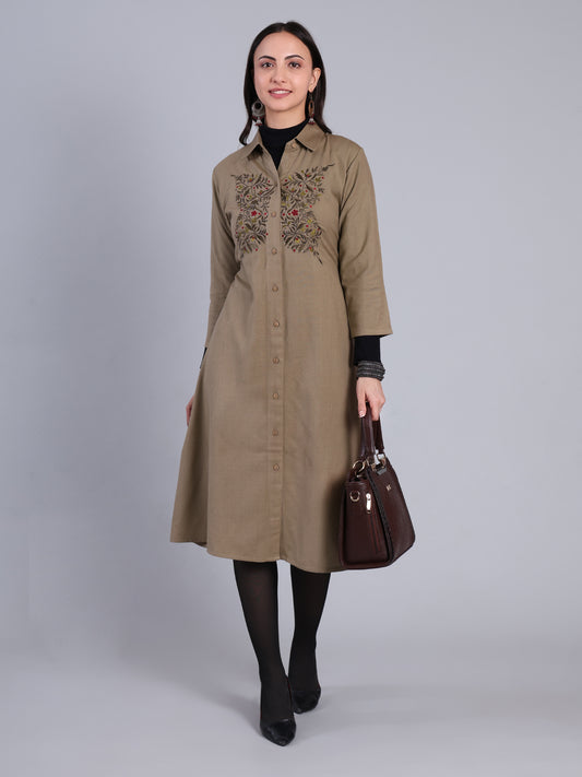 Khakhi Butterfly Bling Dress